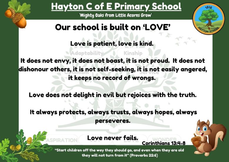 Hayton School is built upon love